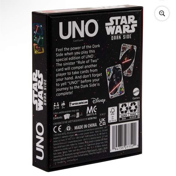 UNO Fandom Star Wars Dark Side Card Game with Foil Card NIB - Picture 6 of 9